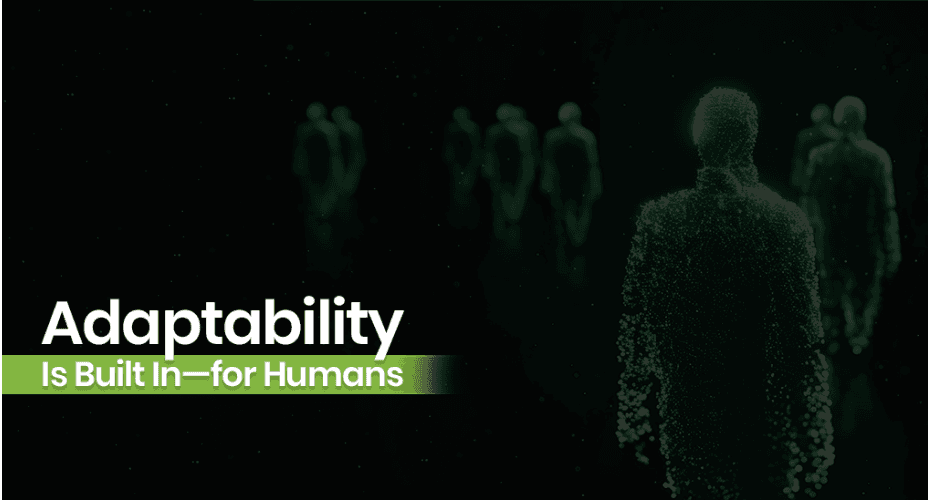 Digital human figures representing adaptability.