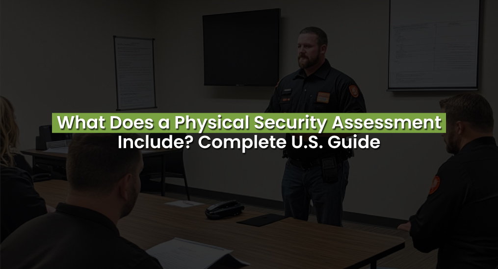 Physical security assessment briefing with security professionals